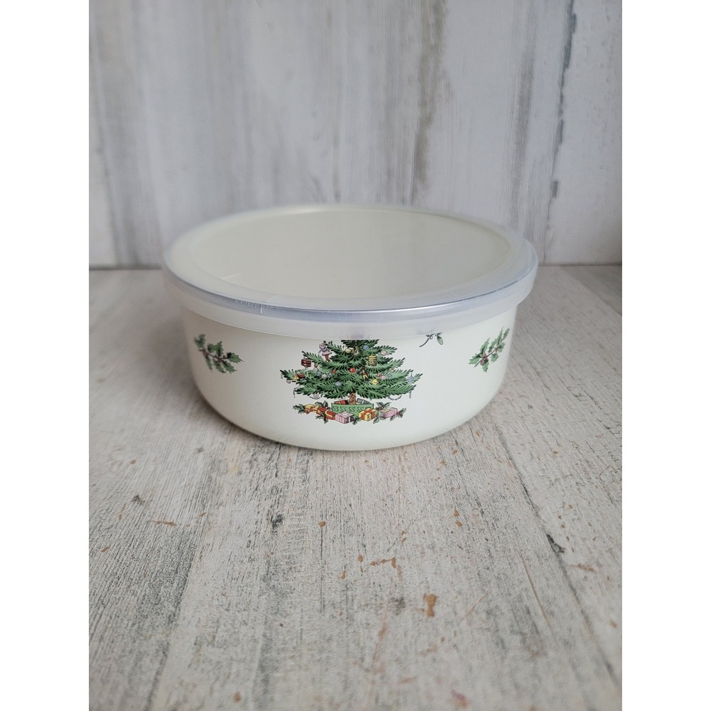 Spode metal‎ container tree bowl home decor kitchen Mistletoe Xmas
